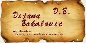 Dijana Bokalović vizit kartica